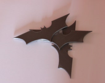 Batman Batarangs Dark Knight style, a set of 3 3D printed Batarangs in a choice of 12cm or 15cm sizes and a range of colours.