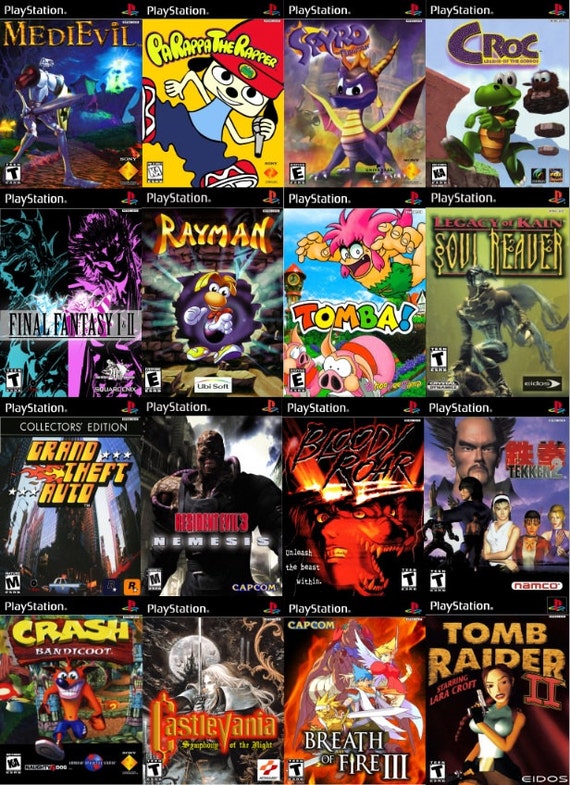 DVD Playstation One PSX PS1 Custom Replicated Game Covers