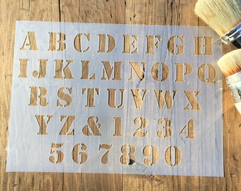 Alphabet Stencil, Number Stencil, ABC Stencil, Capital Stencil, Wall Art, Name Stencil, Furniture painting, Wall signs, Baby Stencil