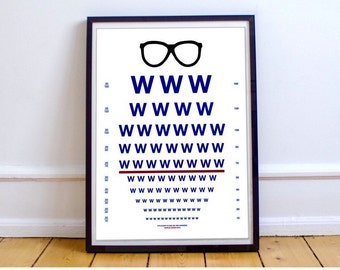 Chicago Cubs Poster - Fly the W Wall Art - Baseball Fan Poster - Chicago Cubs Art Print, World Series 2016 - Eye Chart Poster - Cubs Fan