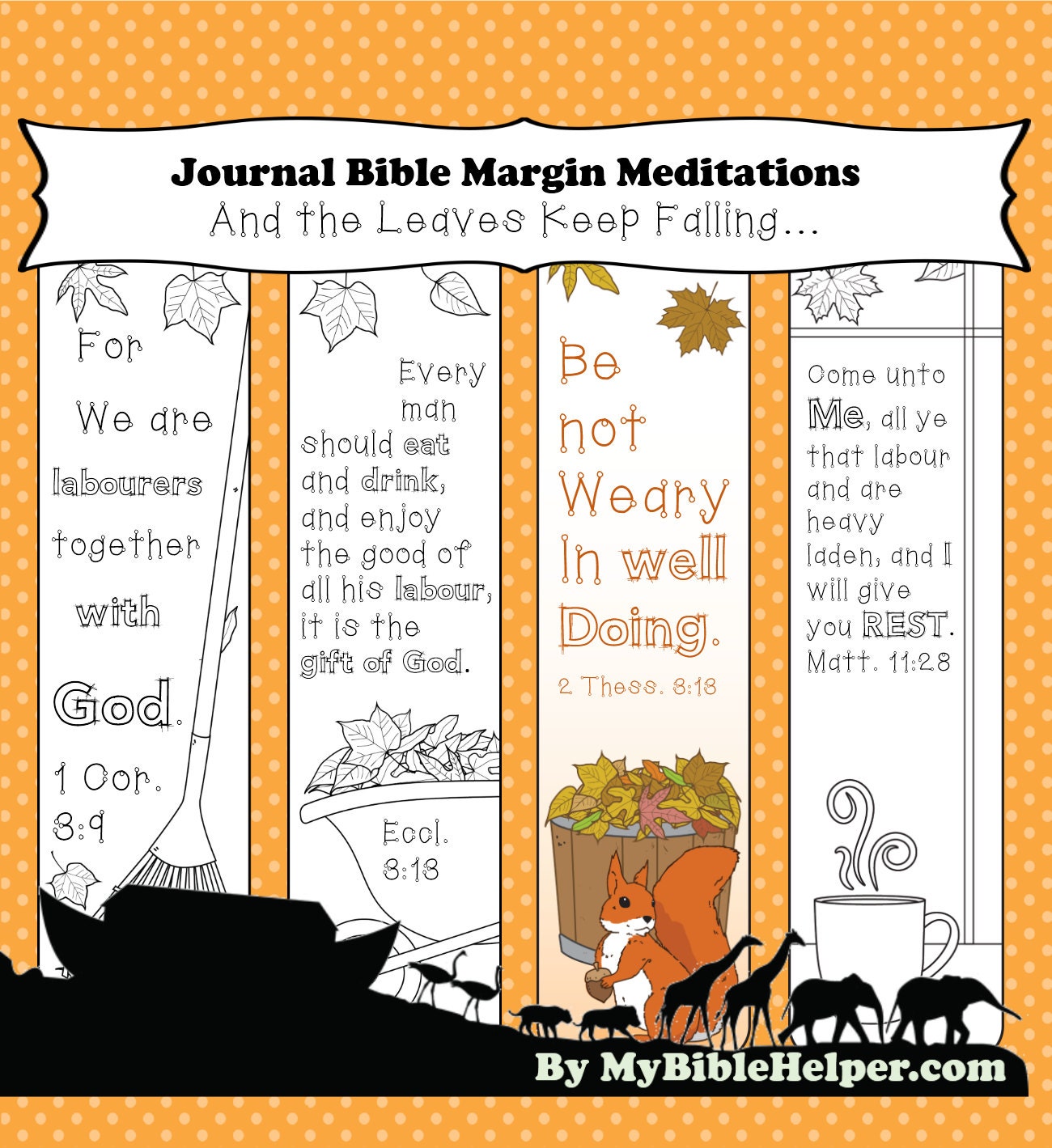 Bible Journaling Printable Template And the Leaves Keep