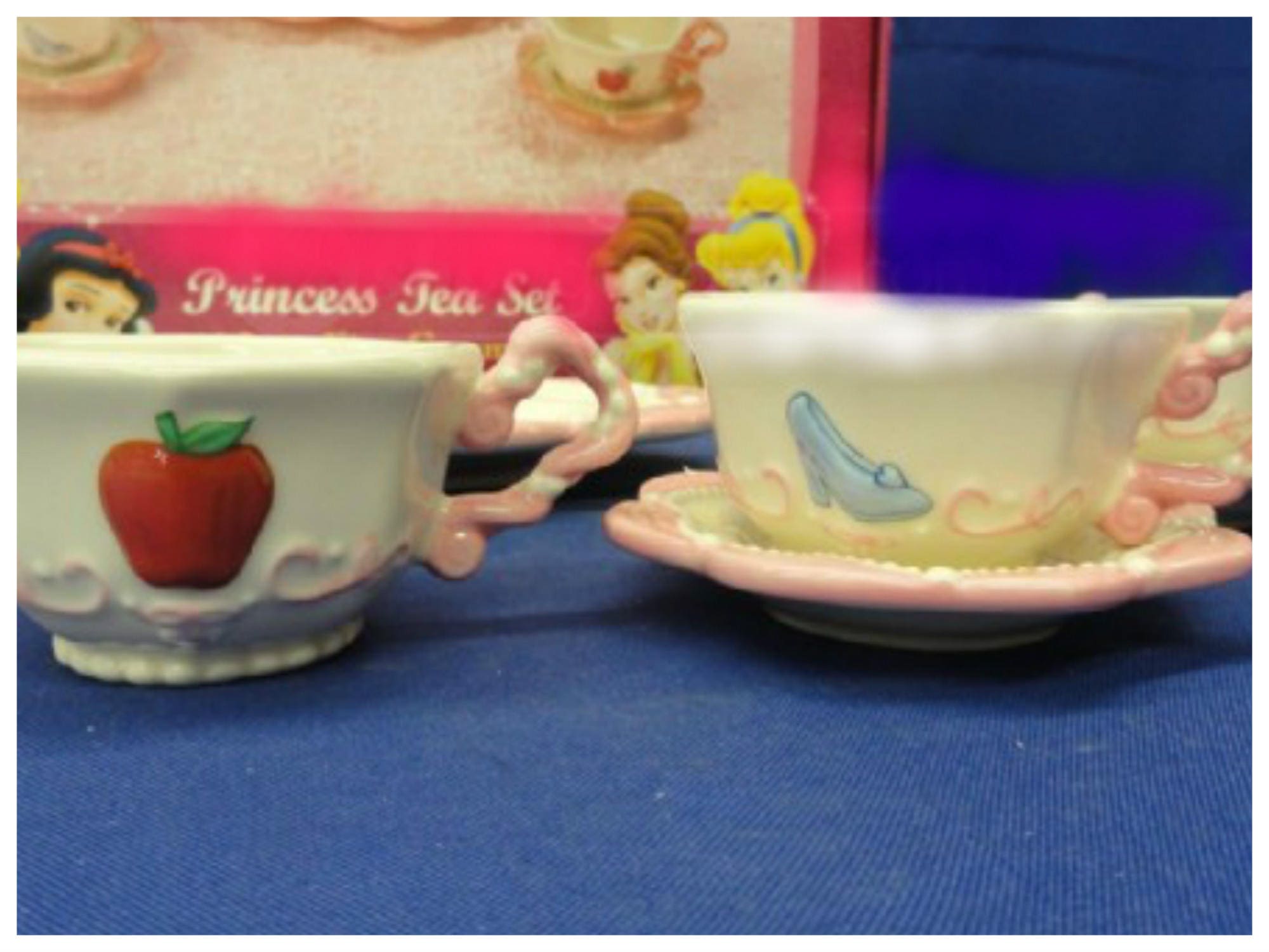 Vintage Brass Key Disney Princess Ceramic Tea Set Includes 11