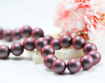 10 pcs, Genuine Swarovski® 5810 12.0mm Iridescent Red Pearl