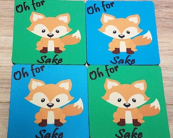 Oh For Fox Sake Fabric Coaster Individual/Set
