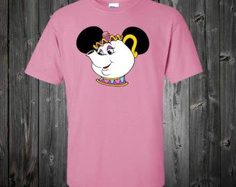 Custom Disney Shirt: Beauty and the Beast Movie character Mrs POTTS shirt - Personalize with ONE name FREE
