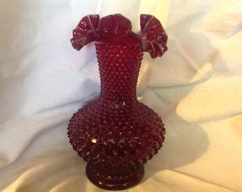 Fenton Hobnail Cranberry Glass