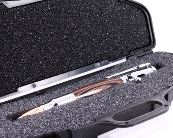Bolt Action Pen with Case | Rifle Pen | Pen and Case | 30 Caliber Pen | Gift for Hunter | Gun Pen | Bullet Pen | Dark Wood Pen |