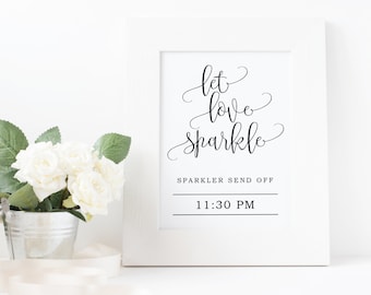 Let Love Sparkle sign Template, Hashtag Sign Template, Sparkler send off Wedding Sign Template, Template Word Download, The Pearl suite