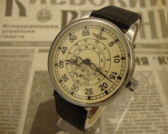 Vintage watch, Pobeda watch, Aviator watch, Father's Day, soviet watch, ussr watch, military watch, mens watch, russian watch, retro watch