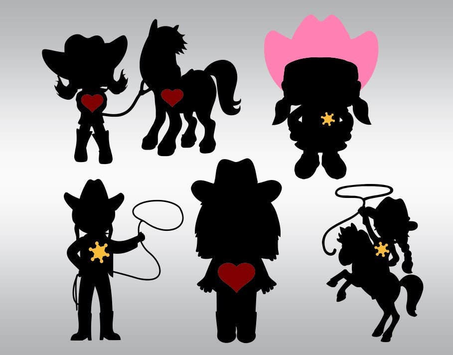 Download little cowgirl cow girl SVG Clipart Cut Files Silhouette ...