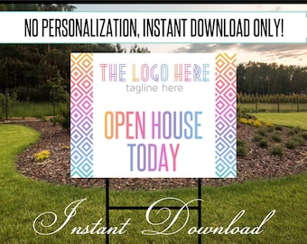 Approved Colors and Fonts "Open House" Yard Sign 24 x 18 ***Instant Download ~DIGITAL FILE ONLY***