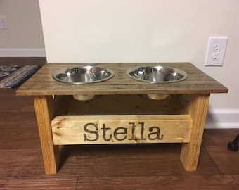 Reclaimed Pallet Dog Bowl Stand