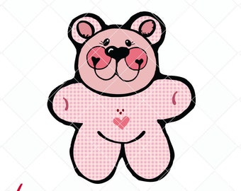 teddy bear svg, cartoon teddy bear dxf files, bear svg, jpg, png, dxf cutting files, clip art, printable, iron-on, original bear svg designs