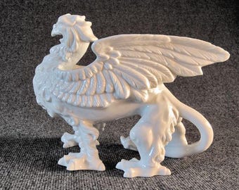 Fitz & Floyd 1976 Vintage Hollywood Regency Blanc De Chine Figural Griffin Planter
