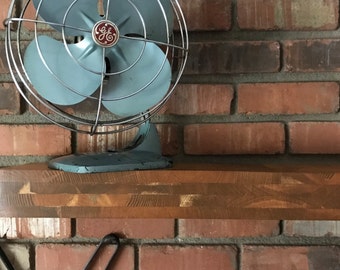 Vintage 11" Teal 1950s GE Oscillating Fan