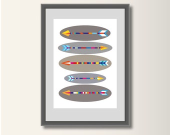 Arrows and stones, geometric print, pop art, minimalist pressure, Scandinavian print, abstract posters, minimal print
