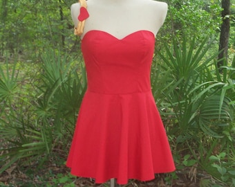 Betty Boop Cosplay Dress - Custom Betty Boop Costume - Betty Boop Red Cosplay Dress with Garter Belt - All Sizes from Petite to Plus Size