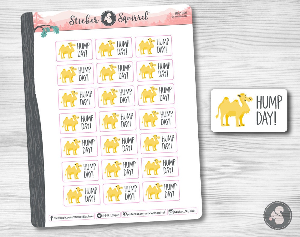 Hump Day Planner Stickers middle of the week wednesday camel reminder