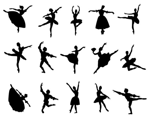 Download SVG ballet dancer silhouette cameo stencil template files ...