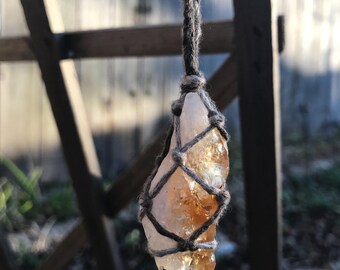Citrine Bamboo Necklace, Raw Crystal Necklace, Bamboo Necklace, Healing Crystal Jewelry