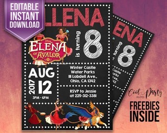 Elena of Avalor invitation, Elena of Avalor birthday invitation, Elena of Avalor party, Elena of Avalor party invitation, instant download