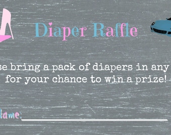 Wheels or Heels Gender Reveal Diaper Raffle Ticket