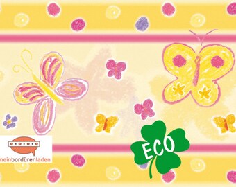 ECO kids trim: butterflies | Borders for children, border for allergy sufferers, butterflies, wall border, nonwoven, pastel chalk