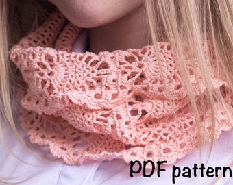 crochet pattern scarf pattern, crochet scarf pattern, beautiful scarf, easy to follow, cowl pattern, infinite scarf pattern, PDF, DIY gift