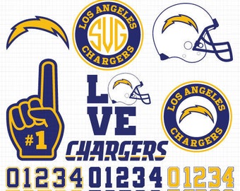 Los Angeles Chargers- Cuttable Design Files(Svg, Eps,Dxf, Jpg) For Silhouette Studio, Cricut Design Space, Cutting Machines,Instant Download