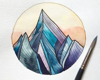 Original drawing watercolor - morning
