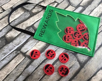 Ladybird reward holder, machine embroiery design, ITH, in the hoop, Behaviour reward, reward chart, reward jar,4x4, 5x7