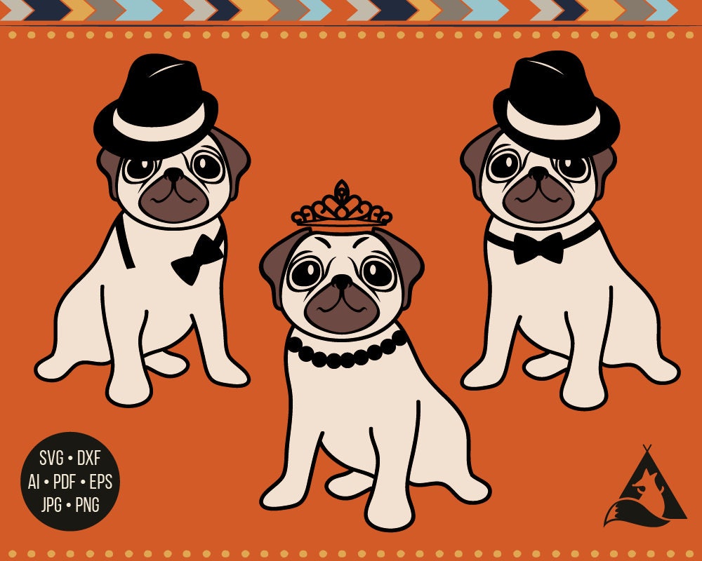 Download Pug Svg Pug Cut File For Cricut Svg Pug Clipart Pet Dog ...