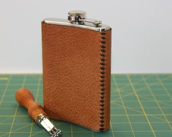 Leather Wrapped 8oz. Flask
