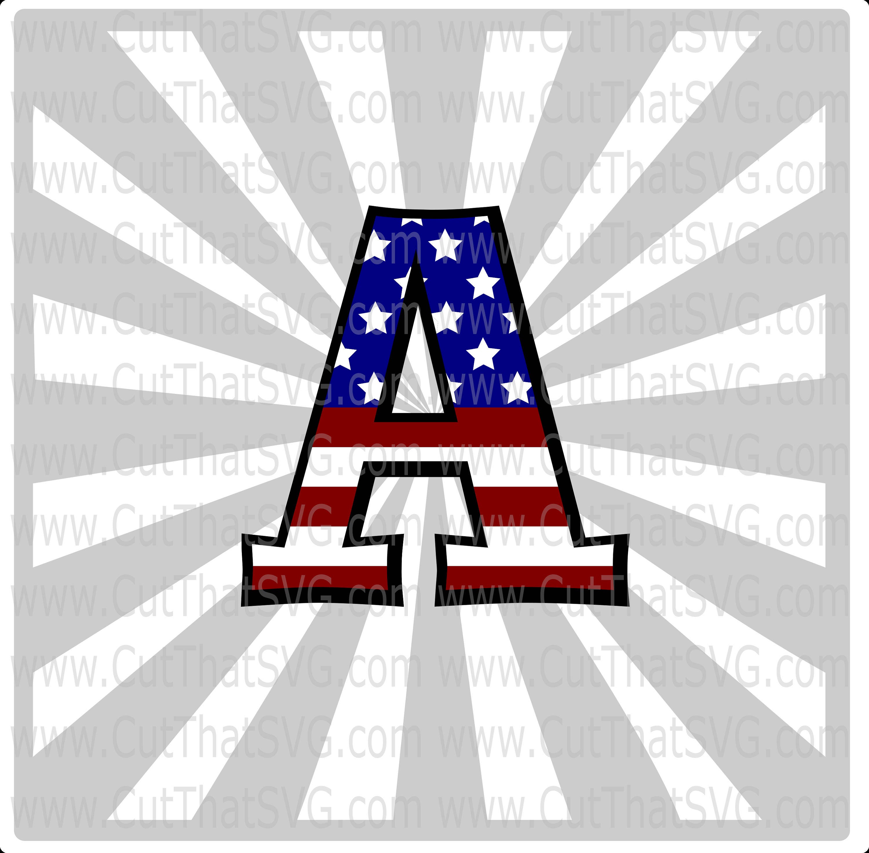 Download Full American Flag Alphabet A-Z SVG Cut File