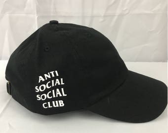 Anti Social Social Club Hat / WEIRD Cap BLack / Dad Hat