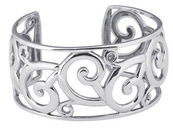 Sterling Silver Filigree Cuff Bracelet