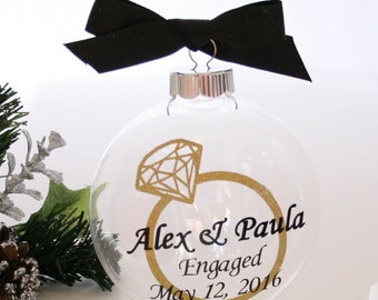 We're Engaged Ornament,Engagement Ornament, Engaged Ornament, Personalized Engagement Gift, Engagement Christmas Ornament, Just Engaged Gift