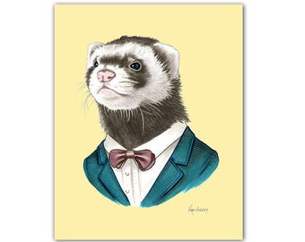 Ferret art print 11x14