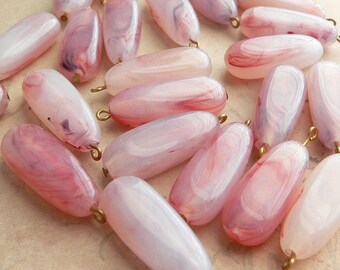 Lucite Teardrop Beads Light Pink and Purple Swirl (26)