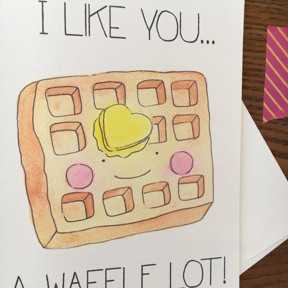 Waffle Card Foodie Card Food Pun Same Sex Card Card For 