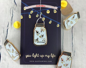 Firefly Enamel Pin - Jar full of Fireflies Hard Enamel Pin Badge - Enamel Pin - Gift for Her - Gift for Mum