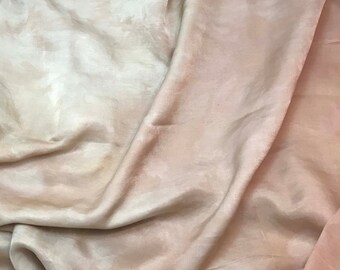 Hand Dyed TERRA COTTA BROWN Silk and Cotton Blend Sateen Fabric - 1/3 Yard