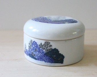 Blue Forest. Little stoneware lidded jar.