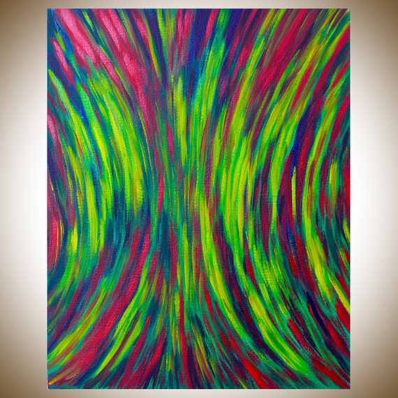 Items similar to Abstract painting Original art oil painting red green