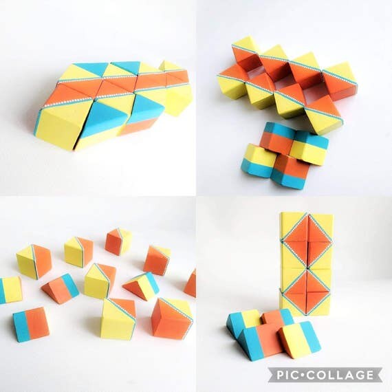 Wooden blocks set: set of 12 hand painted wooden blocks set small blocks