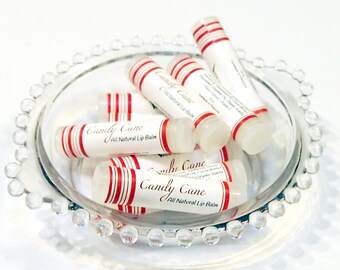 Candy Cane all natural lip balm - peppermint and vanilla