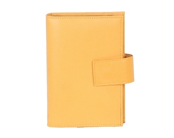 VINTAGE Yellow Leather 6 RING AGENDA Cover address book cover