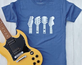 Guitar Headstocks T-shirt - guitar shirt - gifts for guitar players - guitar T shirt - gifts for him - music tees - mens shirt - graphic tee