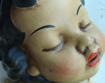 Stunning and Rare Antique Santos Hand painted Cherub Angel Western Germany