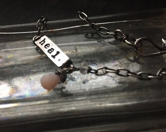 simple truths - heal - sterling silver, pink opal and moonstone